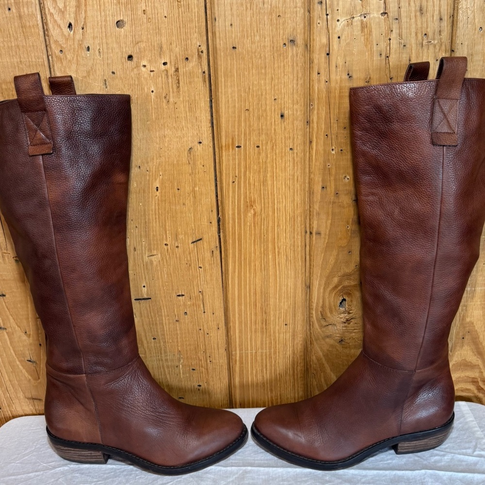 Arturo Chiang Tall Brown Leather Riding Boots 5.5 M - Picture 4 of 14